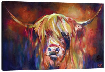 Cannich Canvas Art Print - Highland Cow Art