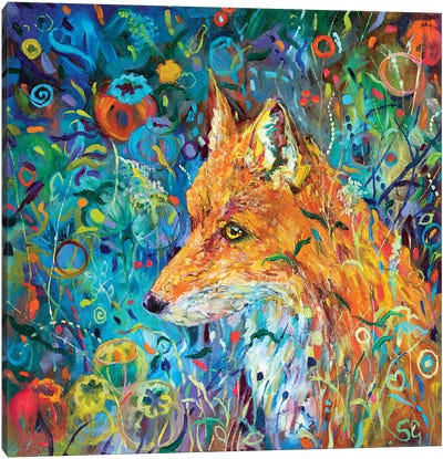 Poppyseed Fox Canvas Art Print - Sue Gardner