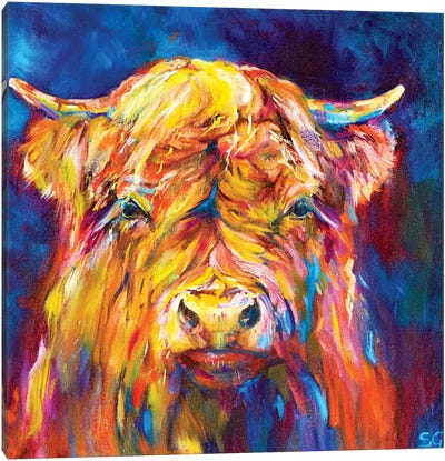 Dornie Canvas Art Print - Highland Cow Art