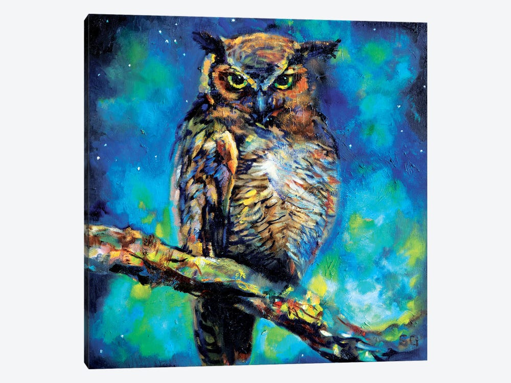 Great Horned Owl Canvas Wall Art by Sue Gardner | iCanvas