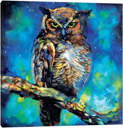 Great Horned Owl Canvas Art Print - Sue Gardner