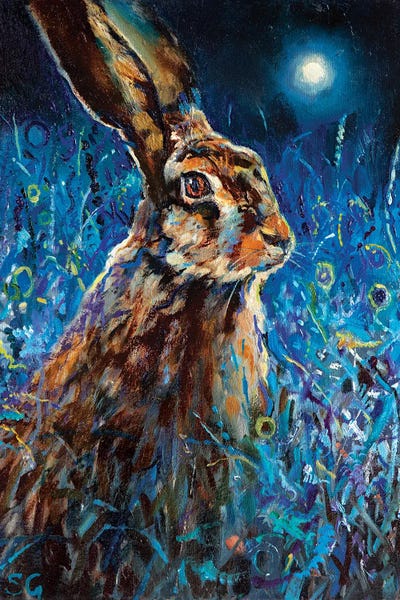 Rabbits: Moonlight Glance by Sue Gardner