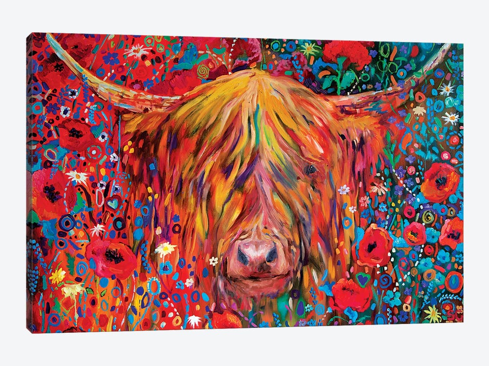 Poppy Cow by Sue Gardner 1-piece Canvas Art