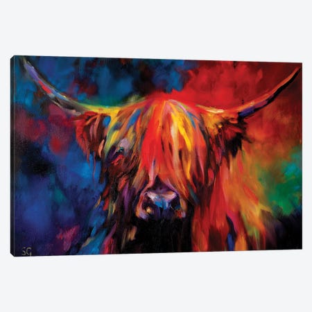 Highland Cow Canvas Print #SGN52} by Sue Gardner Canvas Art Print