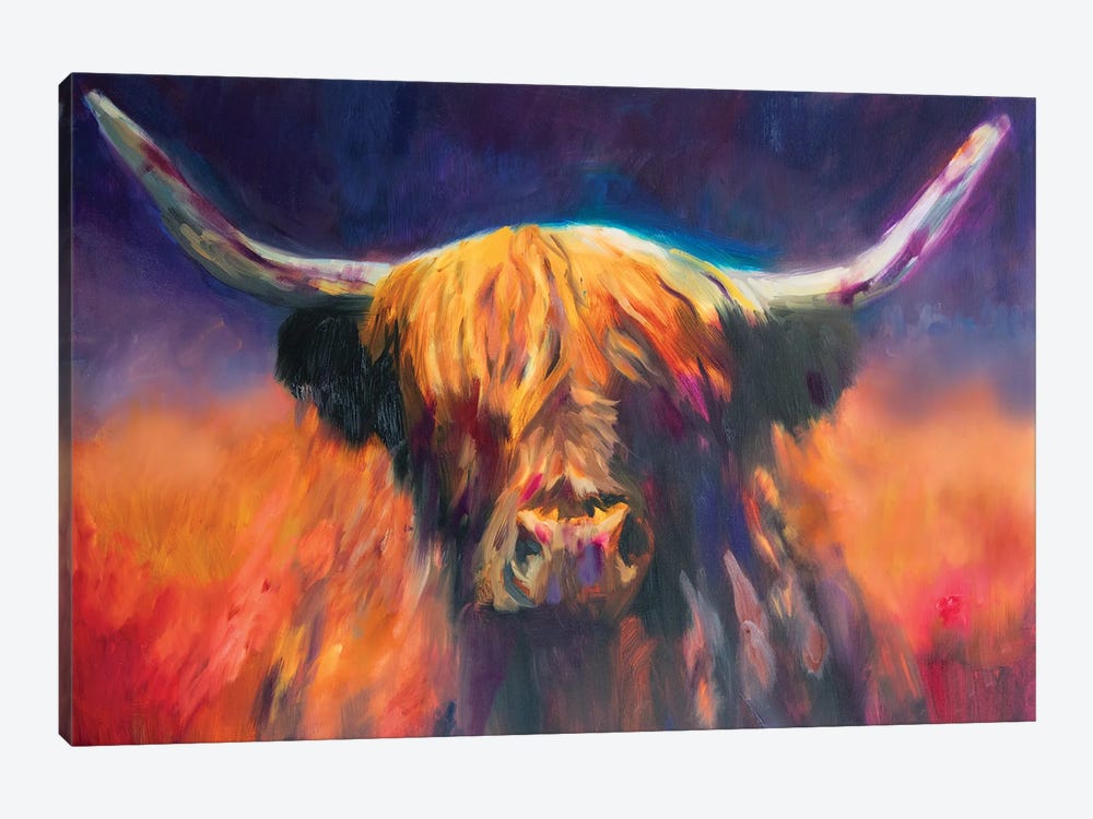 Sunset Highland Cow by Sue Gardner 1-piece Art Print