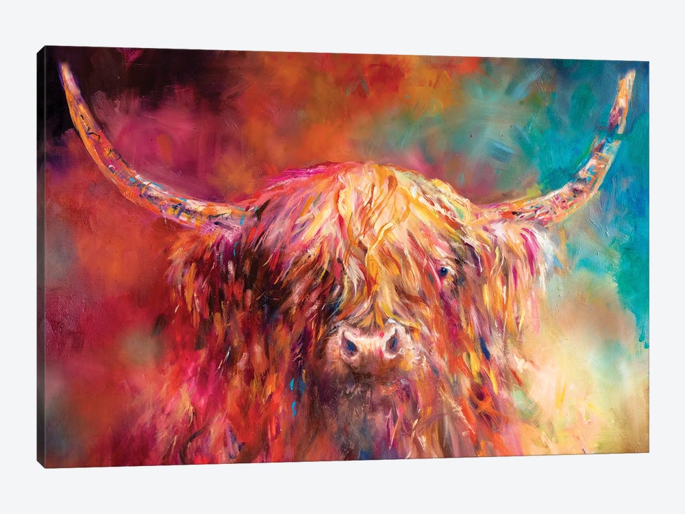 Misty Highland Cow by Sue Gardner 1-piece Canvas Art