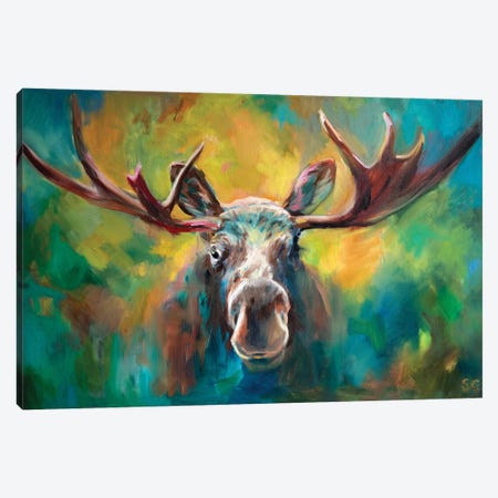 Majestic Moose Canvas Print #SGN57} by Sue Gardner Canvas Art