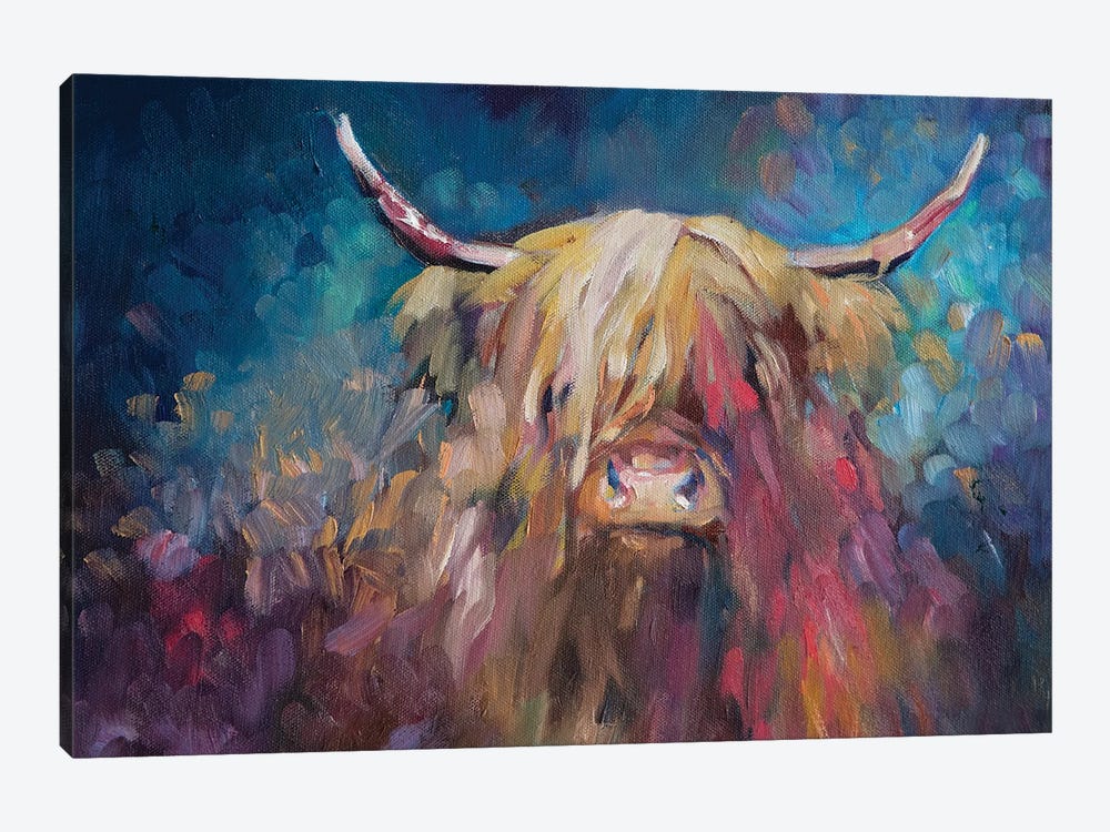 Dawn Highland Cow by Sue Gardner 1-piece Art Print