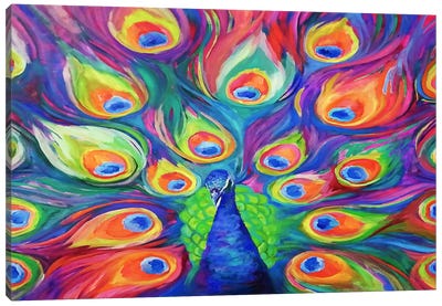Peacock Canvas Art Print - Sue Gardner