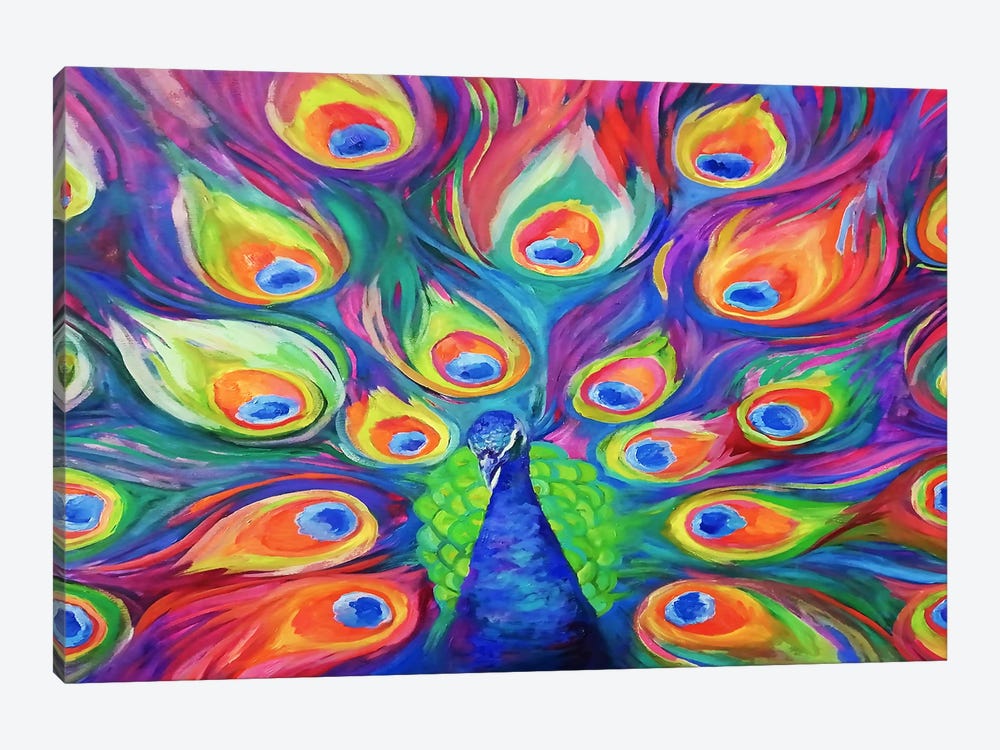 Peacock by Sue Gardner 1-piece Canvas Art Print