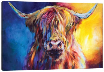 Lewis Canvas Art Print - Highland Cow Art