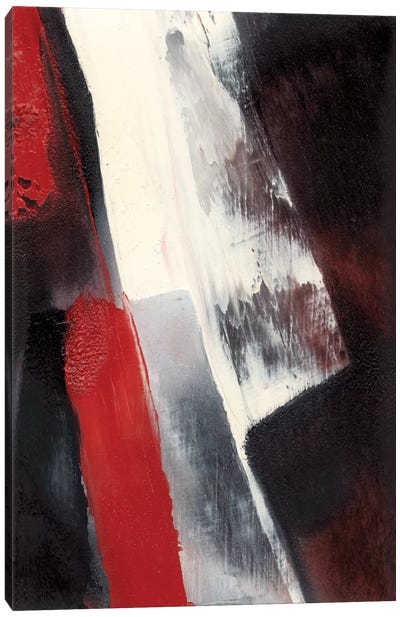 Red Streak I Canvas Art Print - Black, White & Red Art