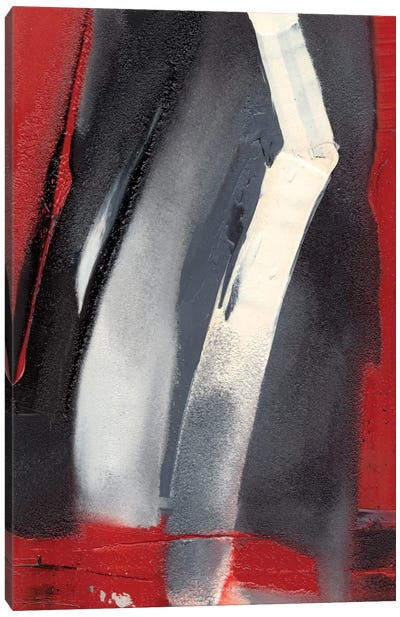 Red Streak III Canvas Art Print - Black, White & Red Art