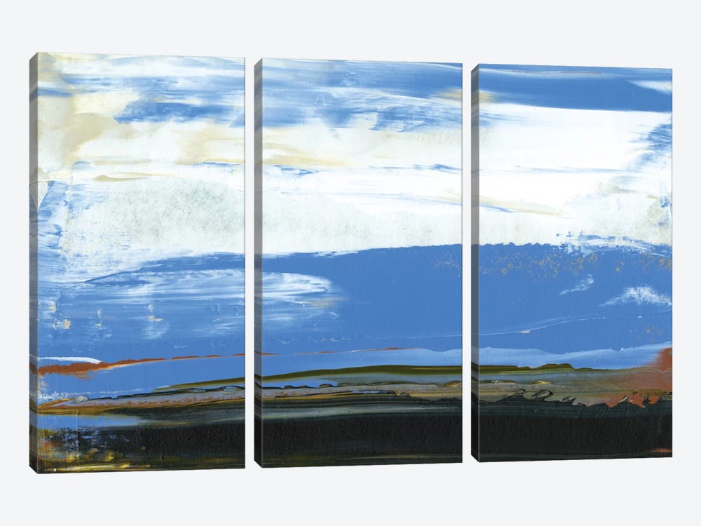 Deconstructed View In Blue I by Sharon Gordon 3-piece Art Print