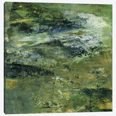 Encaustic Tile In Green III Canvas Print #SGO98} by Sharon Gordon Canvas Artwork