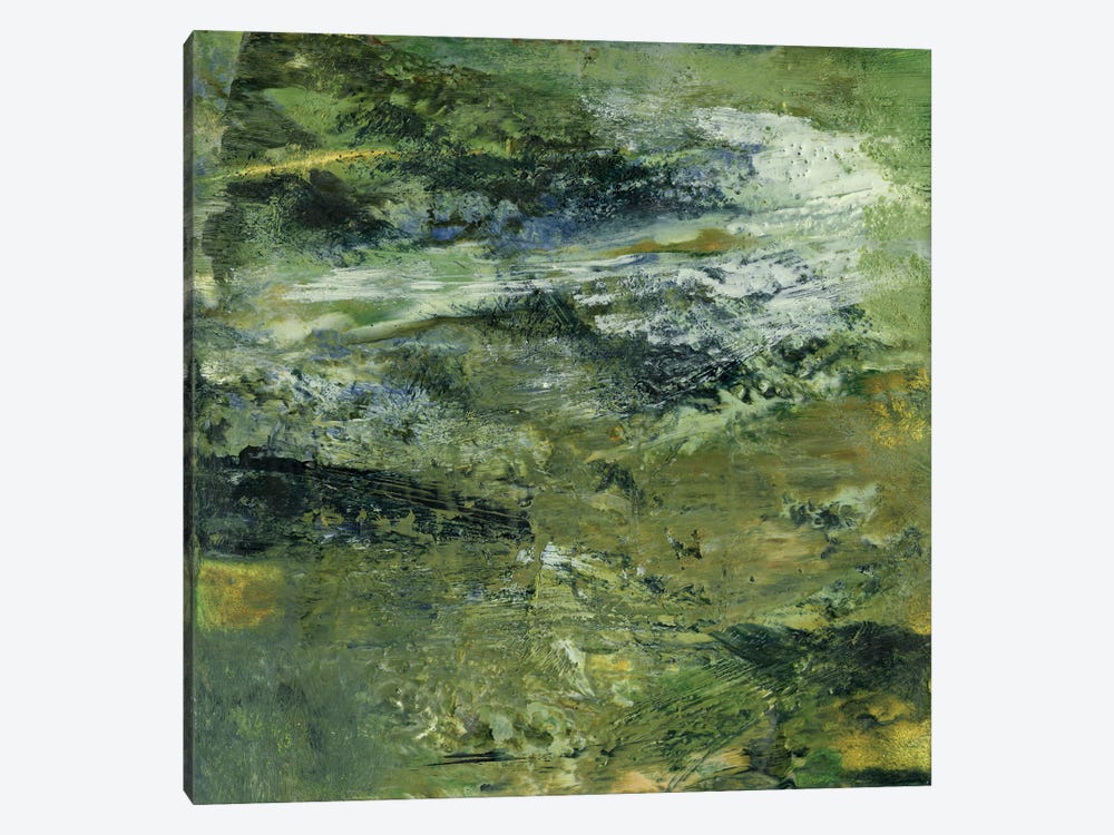 Encaustic Tile In Green III by Sharon Gordon 1-piece Canvas Art Print