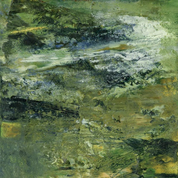 Gifts Inspired by folklore: Encaustic Tile In Green III by Sharon Gordon