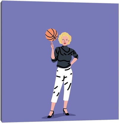 Balling Marilyn Canvas Art Print - Basketball Art