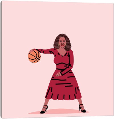 Balling Oprah Canvas Art Print - Basketball Art
