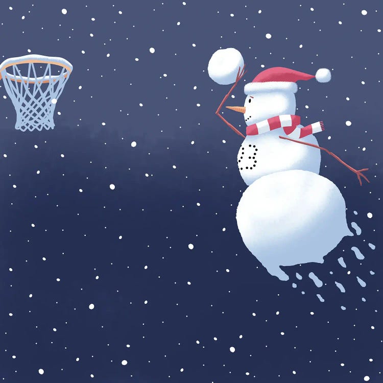 Dunking Snowman by Elad Shagrir wall art