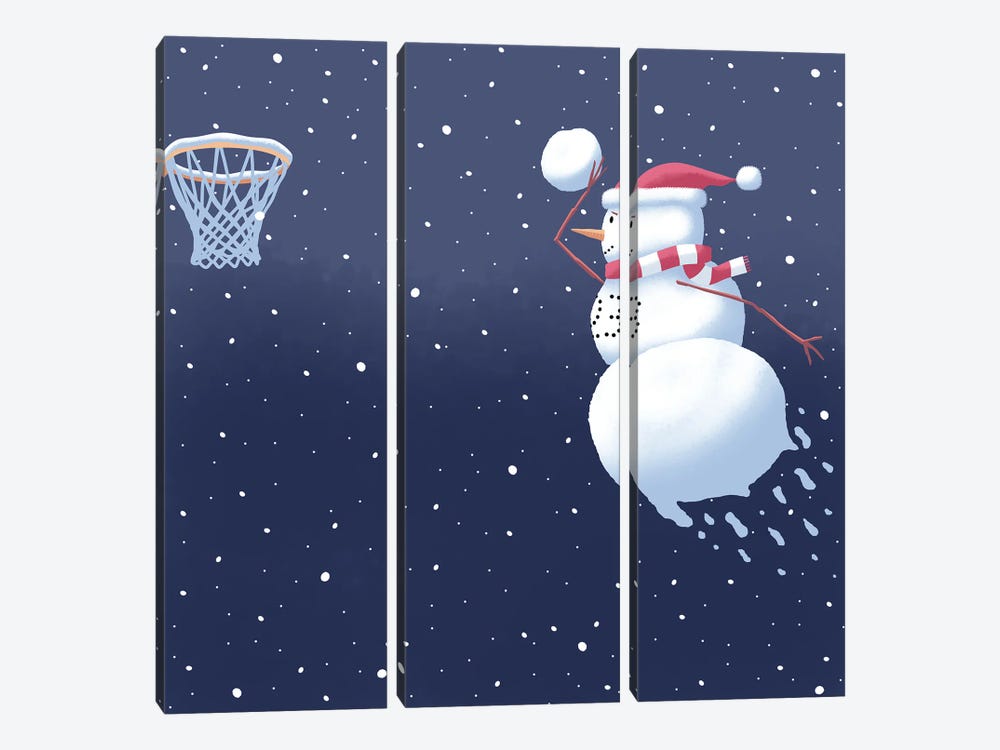 Dunking Snowman by Elad Shagrir 3-piece Art Print