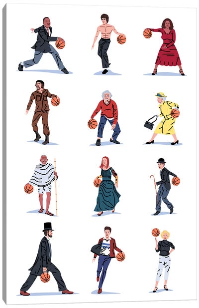 Everybody Plays Baketball Canvas Art Print - Basketball Art