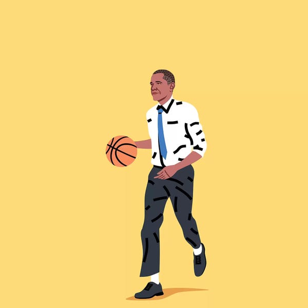 Kids Sports Art: Balling Barack by Elad Shagrir