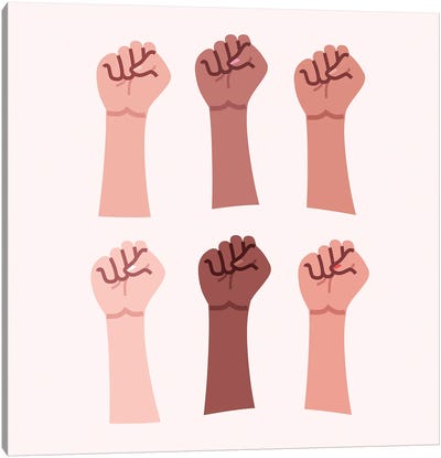 Hands Up Canvas Art Print - Voting Rights Art