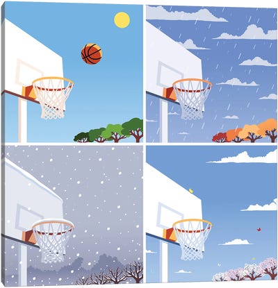 Seasons Canvas Art Print - Basketball Art