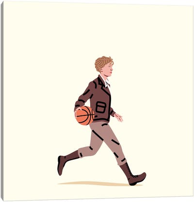 Balling Amelia Canvas Art Print - Basketball Art