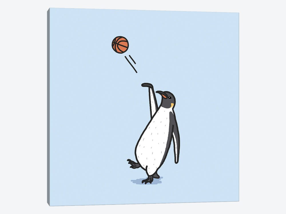 Balling Penguin by Elad Shagrir 1-piece Canvas Artwork
