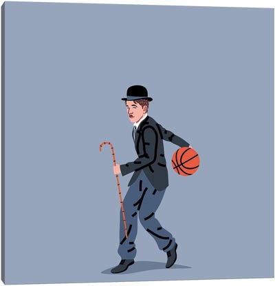 Balling Chaplin Canvas Art Print - Basketball Art