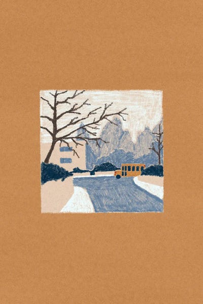 School Bus by Elad Shagrir framed canvas print