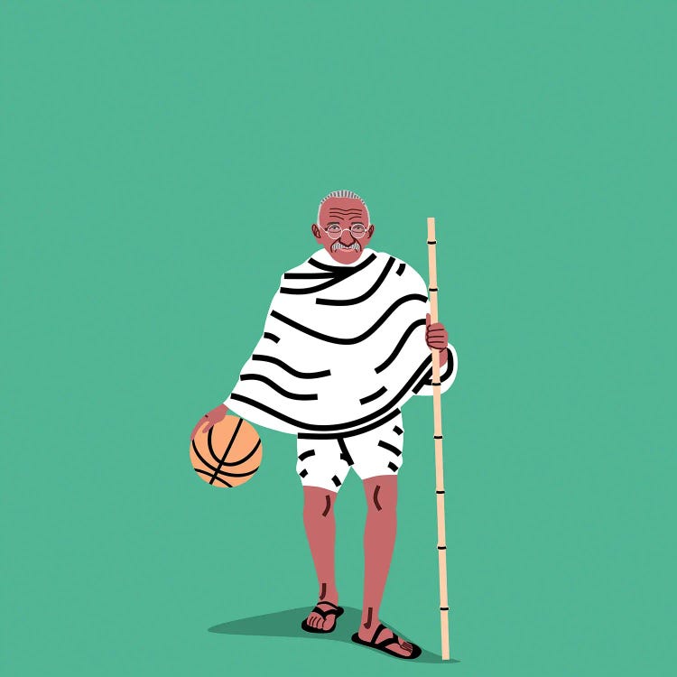 Balling Gandhi by Elad Shagrir wall art