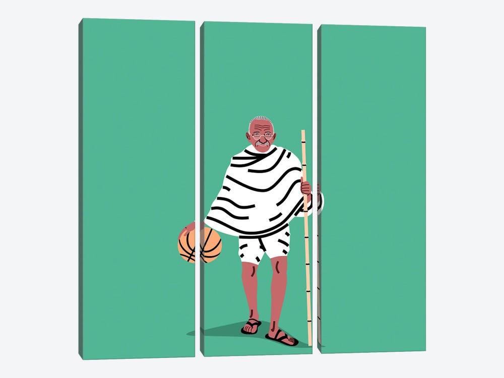 Balling Gandhi by Elad Shagrir 3-piece Art Print