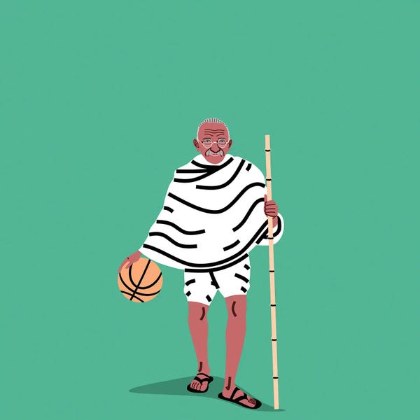 Kids Sports Art: Balling Gandhi by Elad Shagrir