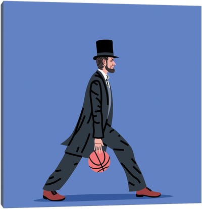 Balling Lincoln Canvas Art Print - Basketball Art