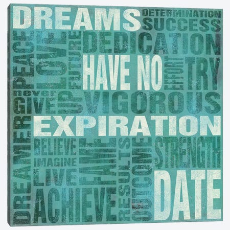 Dreams Have No Expiration Date Canvas Print #SGS102} by SD Graphics Studio Canvas Wall Art