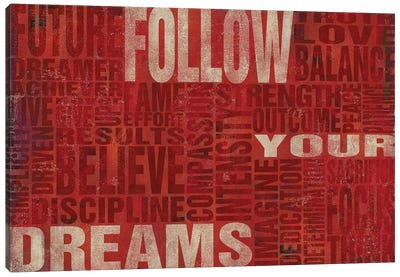 Follow Your Dreams Canvas Art Print - Sd Graphics Studio