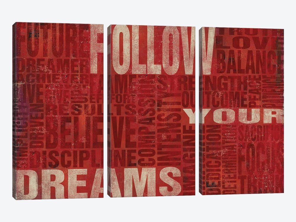 Follow Your Dreams by SD Graphics Studio 3-piece Canvas Print