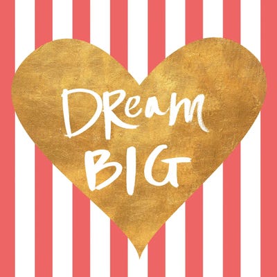 Heart on Stripes I by SD Graphics Studio framed canvas print