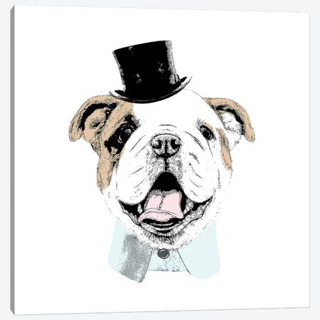 Top Hat Dog Canvas Print #SGS10} by SD Graphics Studio Canvas Artwork