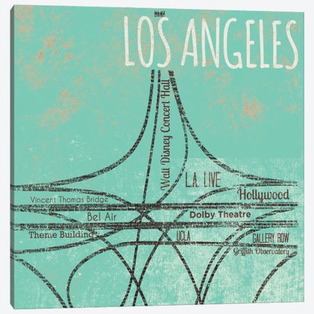 LA Roads Canvas Print #SGS110} by Sd Graphics Studio Art Print