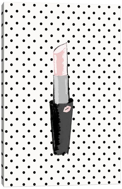 Lipstick on Polka Dots Canvas Art Print - Polka Dot Patterns