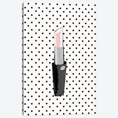 Lipstick on Polka Dots Canvas Print #SGS112} by SD Graphics Studio Canvas Print