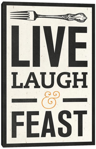 Live Laugh Canvas Art Print - Food & Drink Typography