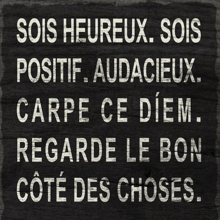 Think Happy (French) by SD Graphics Studio wall art