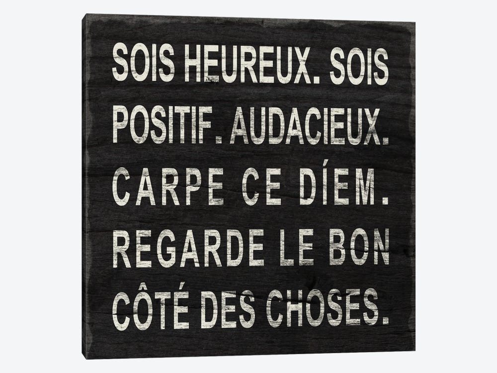 Think Happy (French) by SD Graphics Studio 1-piece Canvas Art