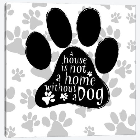 B&W Dog Paw I Canvas Print #SGS144} by SD Graphics Studio Canvas Print