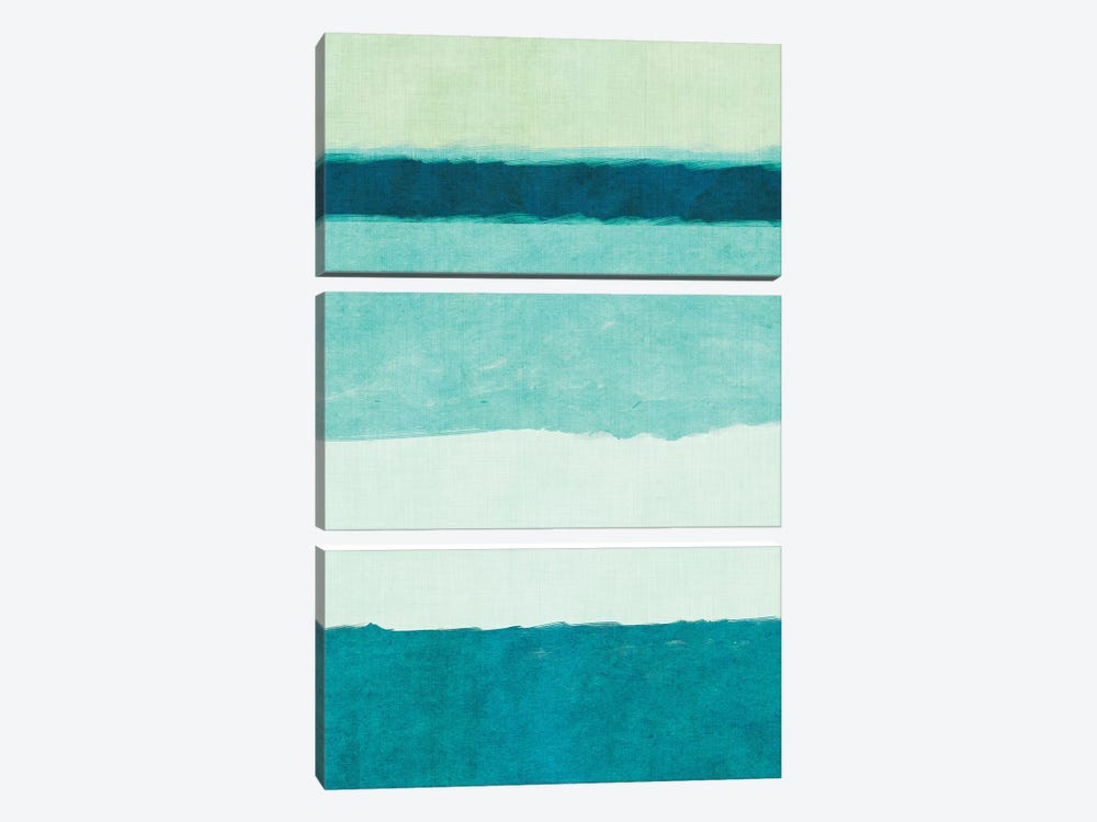Rectangle Teal Blocks of Color II by SD Graphics Studio 3-piece Canvas Print